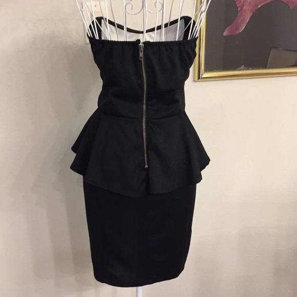 Arden B, Black/white, strapless cocktail dress, M - Picture 3 of 8